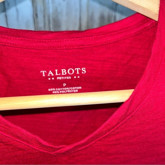 Talbots Vibrant Red V-Neck Tee - Picture 4 of 4